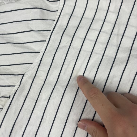 Avirex USA Shirt Mens L White / Black Button Up Long Sleeve Striped *Read* - Picture 7 of 16